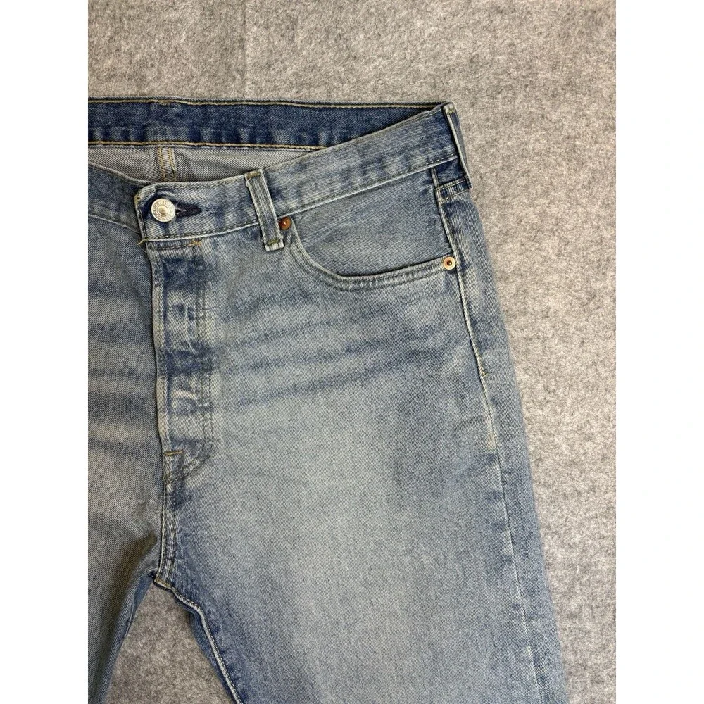 Levis 501 Jeans Mens 31 T Blue Button Fly Denim Pants Faded Work Distressed